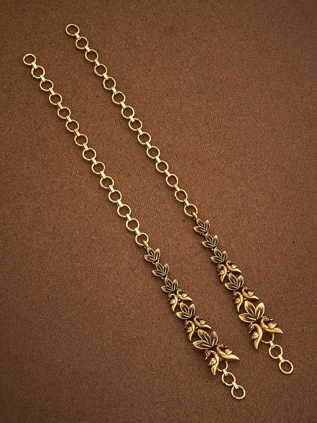 

Kushal's Fashion Jewellery Ethnic Gold-Plated Cubic Zirconia Stone-Studded Matil Matil