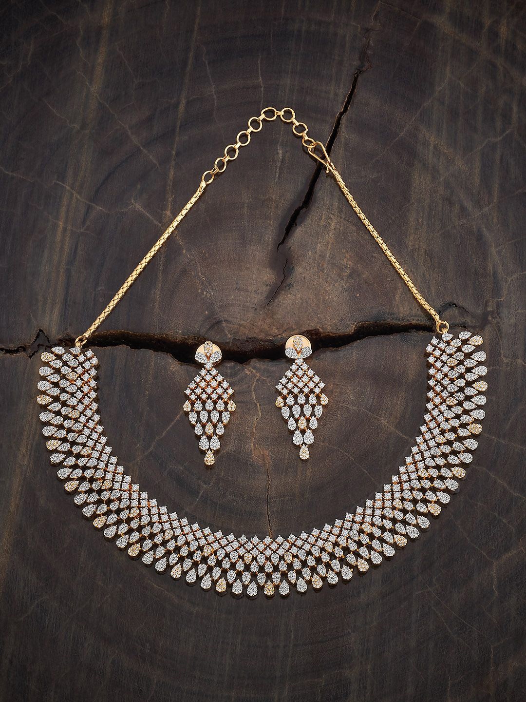 

Kushal's Fashion Jewellery Gold-Plated Cubic Zirconia-Studded Jewellery Set