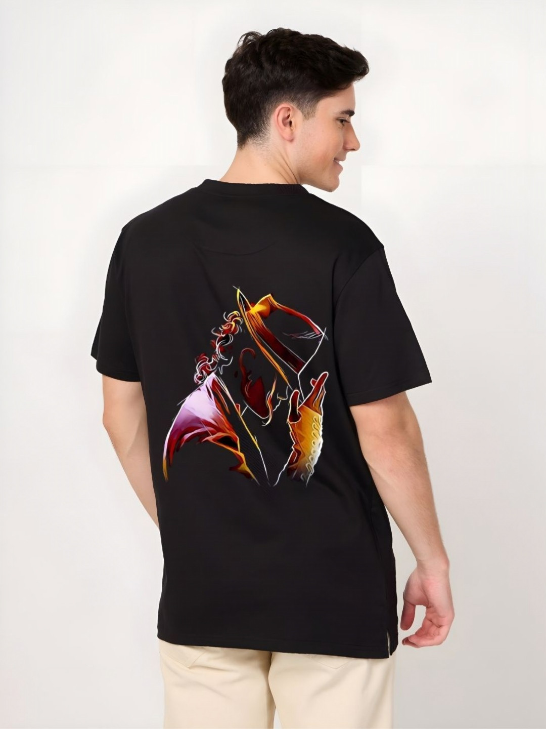 

Moda Rapido Men Graphic Printed Round Neck Cotton T-shirt, Black