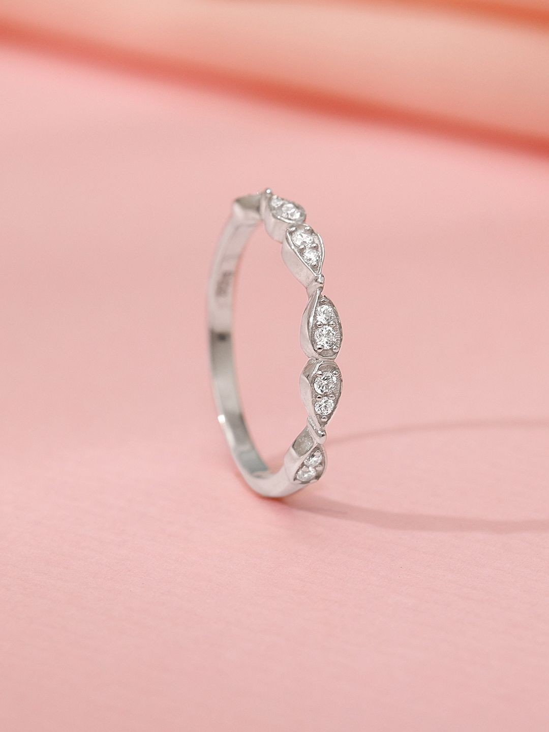 

GIVA 925 Sterling Silver She Is Mine Rhodium-Plated CZ-Studded Adjustable Finger Ring