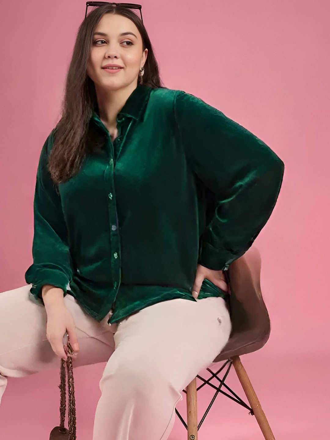 

Shiv traders collection Women Comfort Casual Shirt, Green