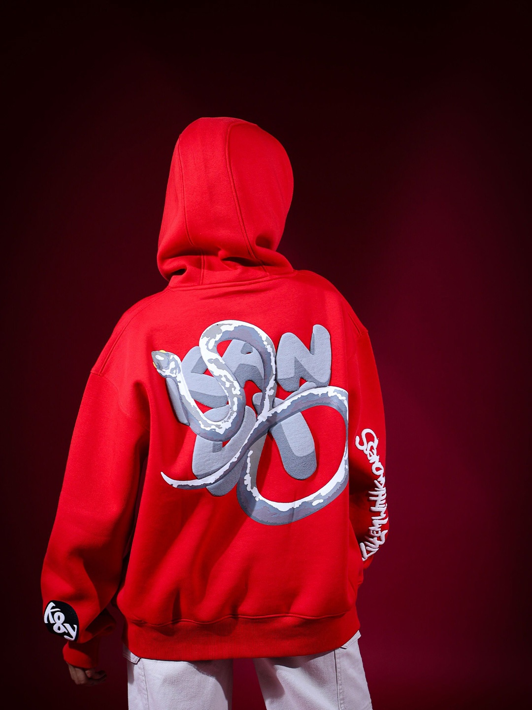 

Kandy Men Printed Hooded Sweatshirt, Red