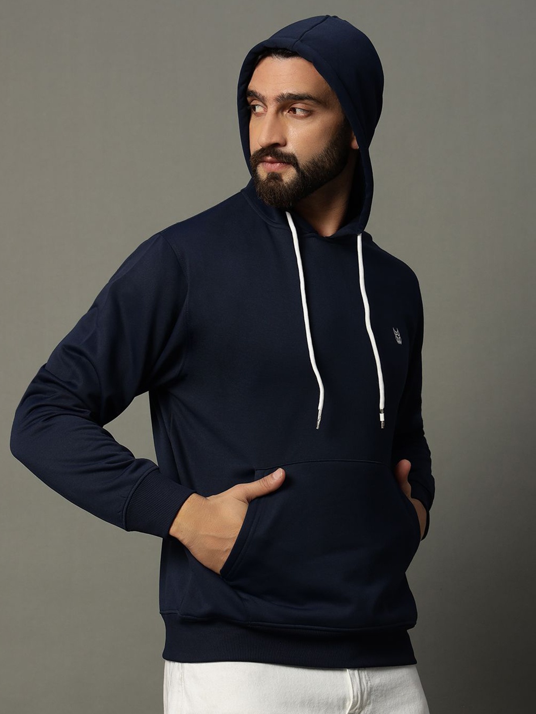 

STELVIN Men Hooded Pullover Cotton Sweatshirt, Black