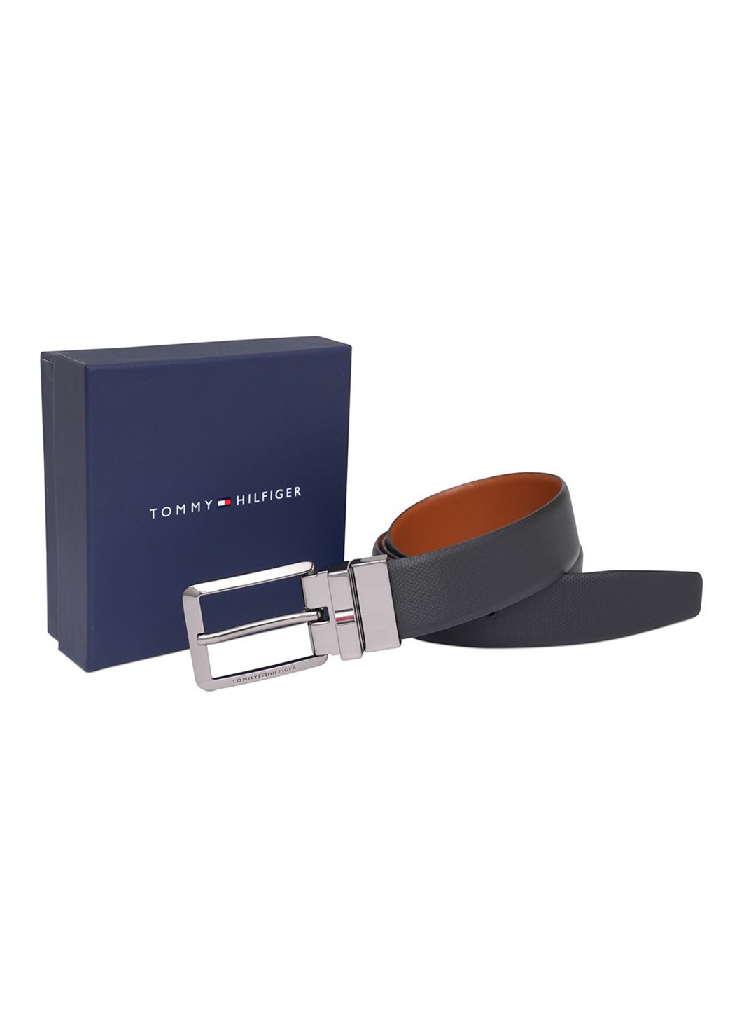 

Tommy Hilfiger Men Leather Reversible Formal Belt, Black