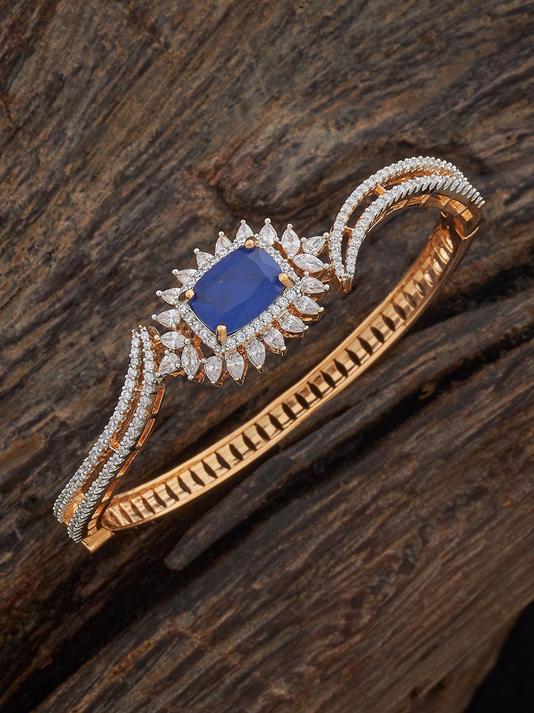 

Kushal's Fashion Jewellery Gold-Plated Zircon-Studded Bangle