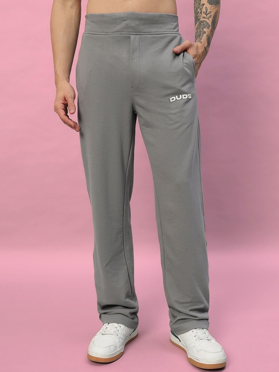 

WEARDUDS Men Printed Mid Rise Relaxed Fit Trousers, Grey
