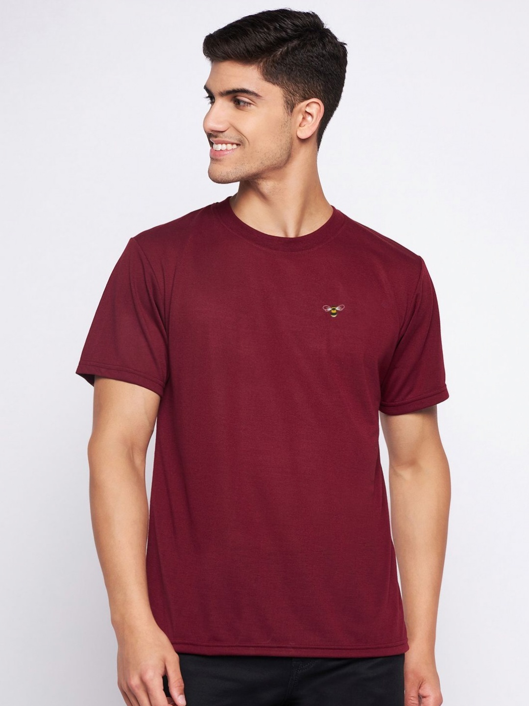 

AUXAMIS Men Pockets T-shirt, Maroon