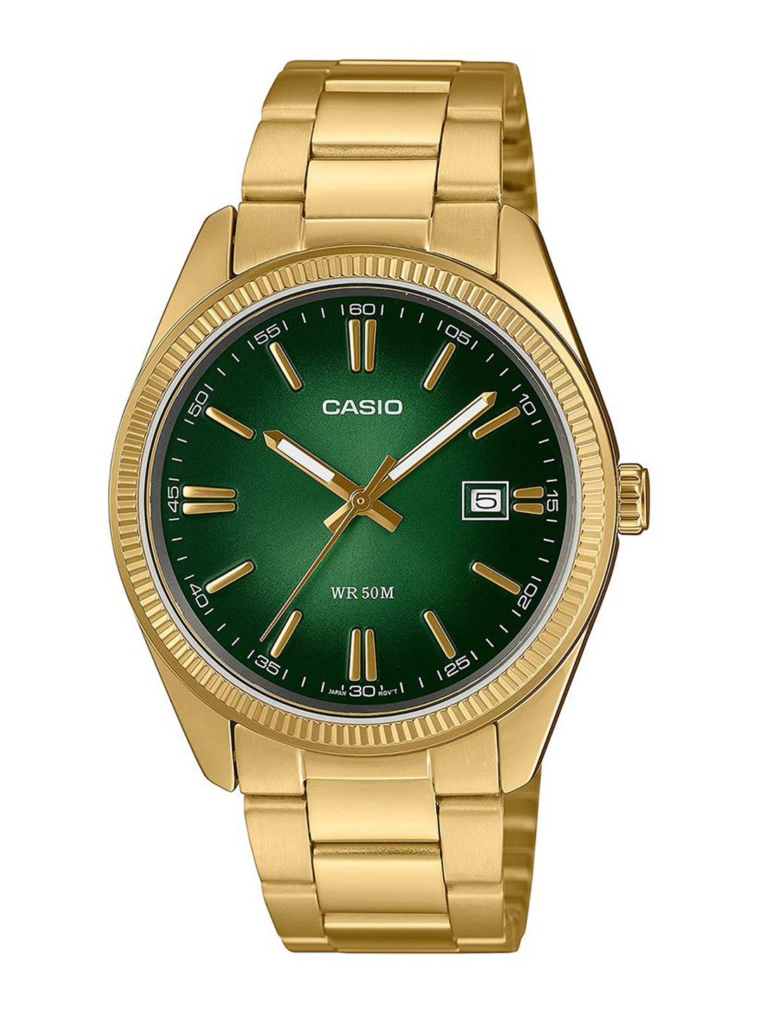 

CASIO Men Dial & Stainless Steel Cuff Straps Analogue Watch A2374, Gold