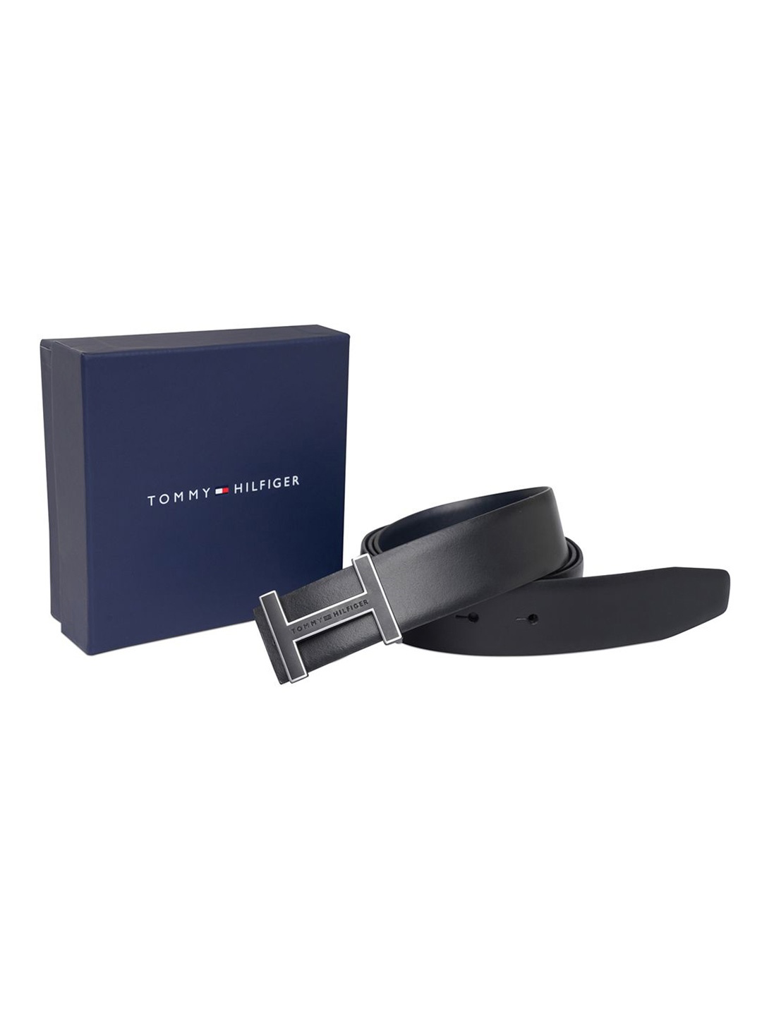 

Tommy Hilfiger Barbados Men Leather Reversible Formal Belt, Black
