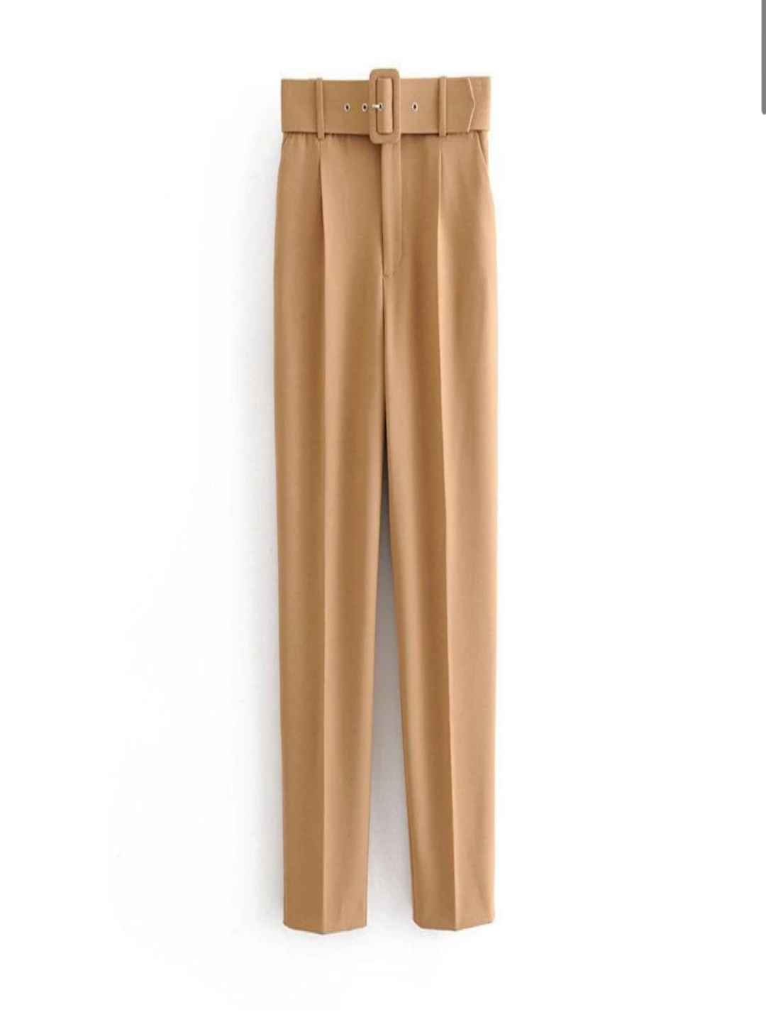 

MADE FOR HER LABEL Women High Waisted Belted Khaki Pant
