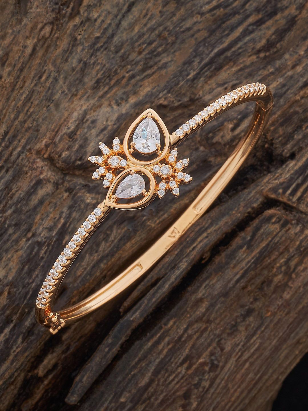 

Kushal's Fashion Jewellery Gold-Plated Zircon-Studded Bangle