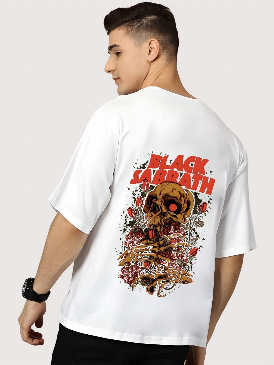

Moda Rapido Men Drop-Shoulder Sleeves T-shirt, White