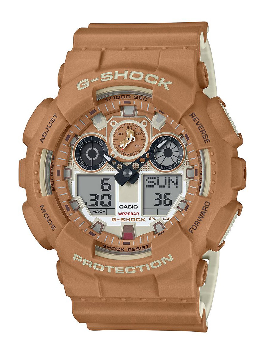 

CASIO Men Dial & Cuff Straps Analogue and Digital Chronograph Watch G1641, Orange