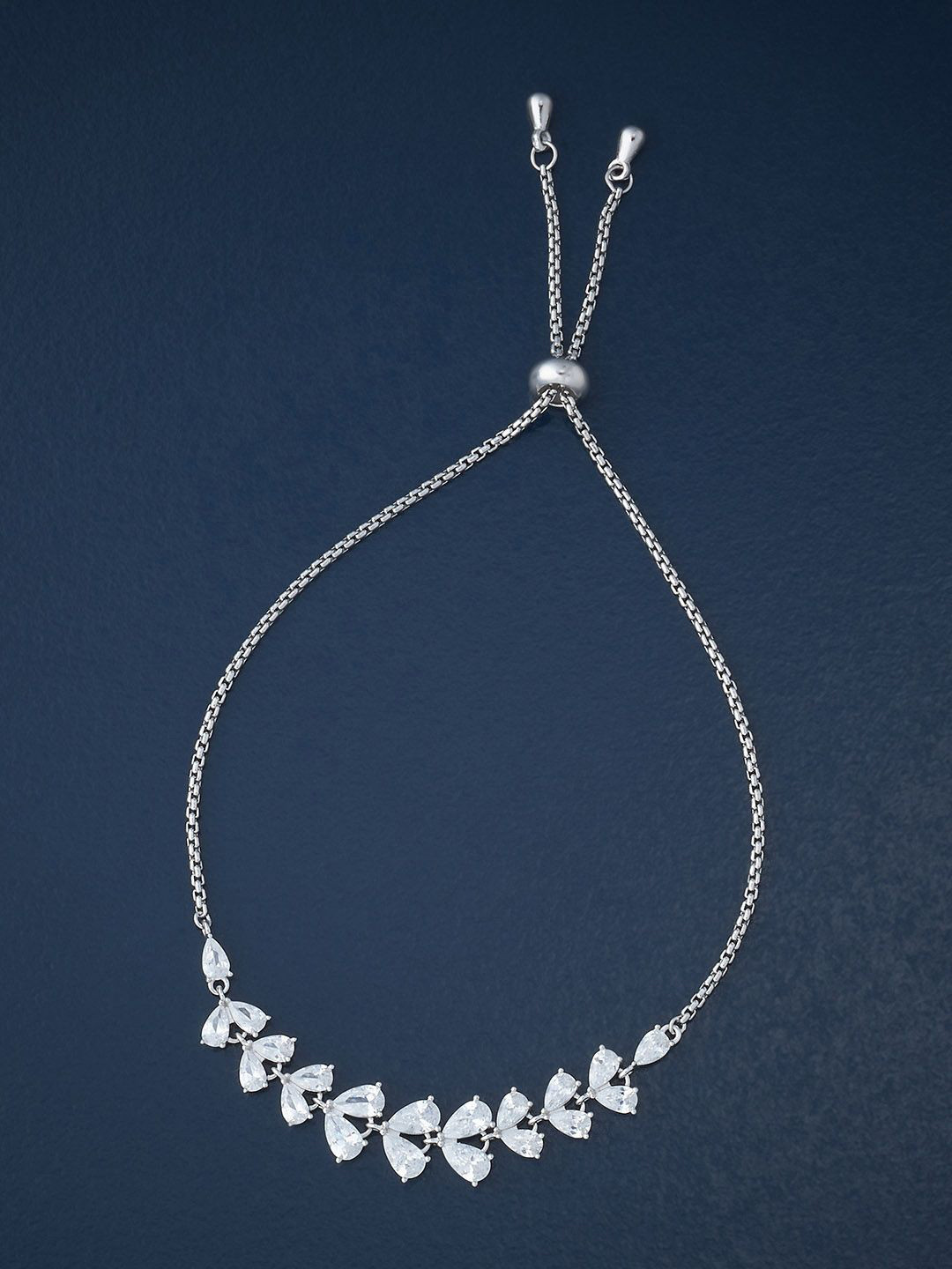 

Kushal's Fashion Jewellery 92.5 Sterling Silver Rhodium-Plated Cubic Zirconia Bracelet