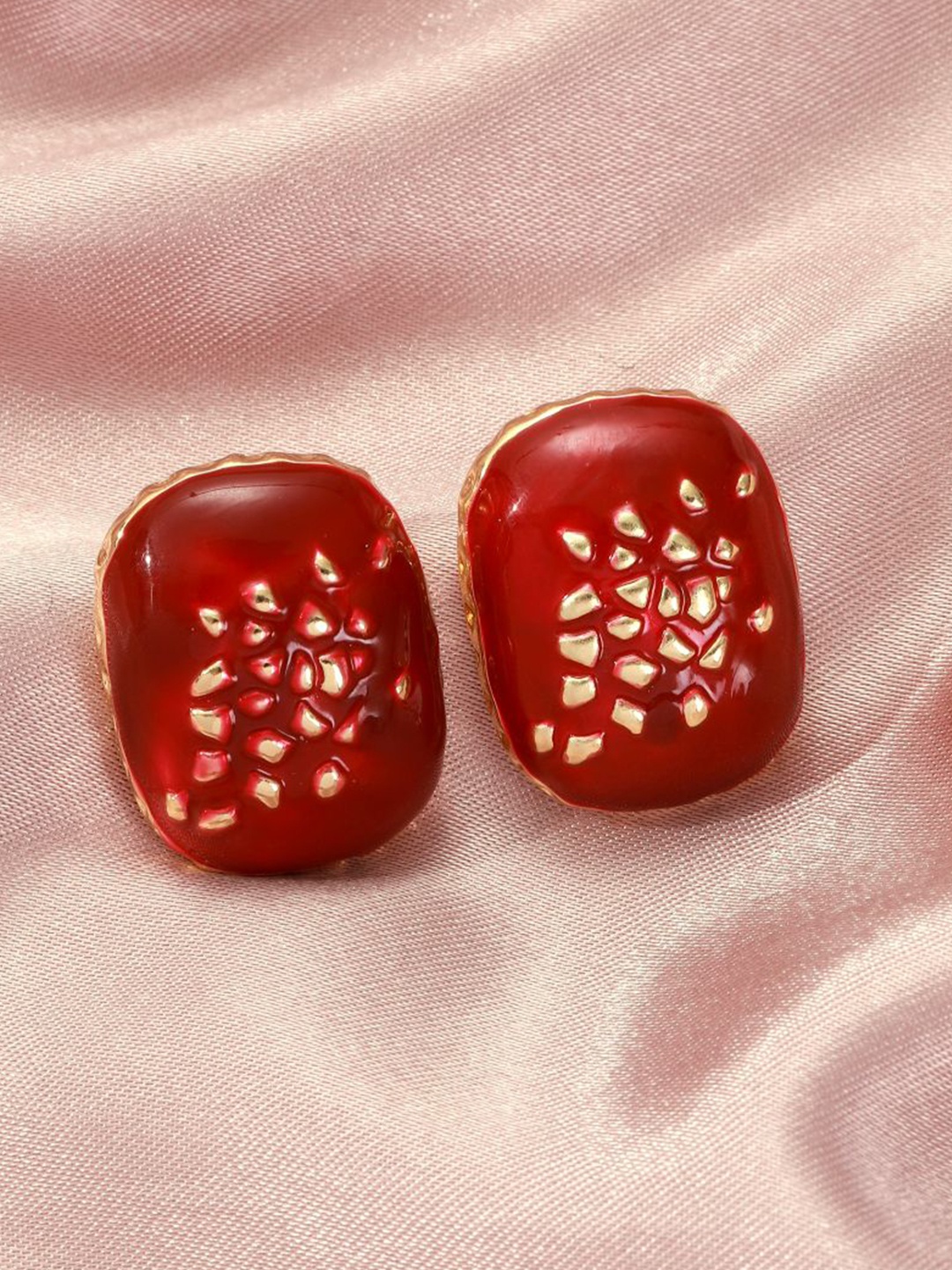 

SALTY Valentines Day Scarlet Grace Contemporary Studs Earrings, Gold