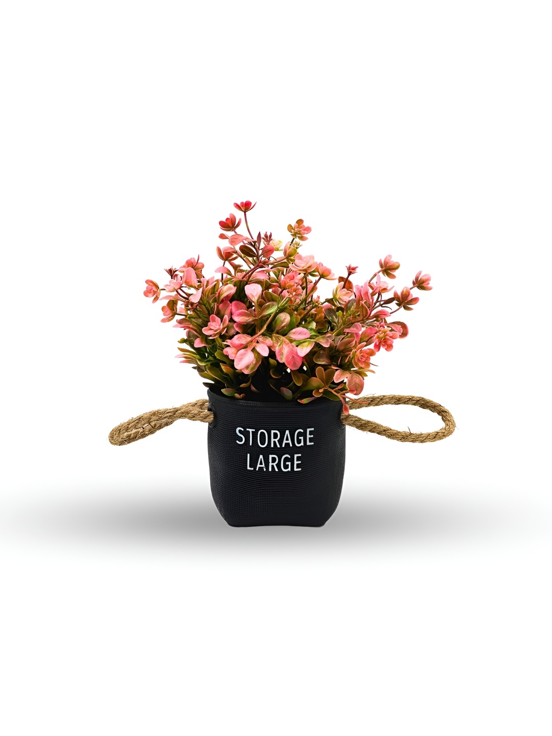 

Myntra Elegant Homes Black & Pink Artificial Plant With Pot