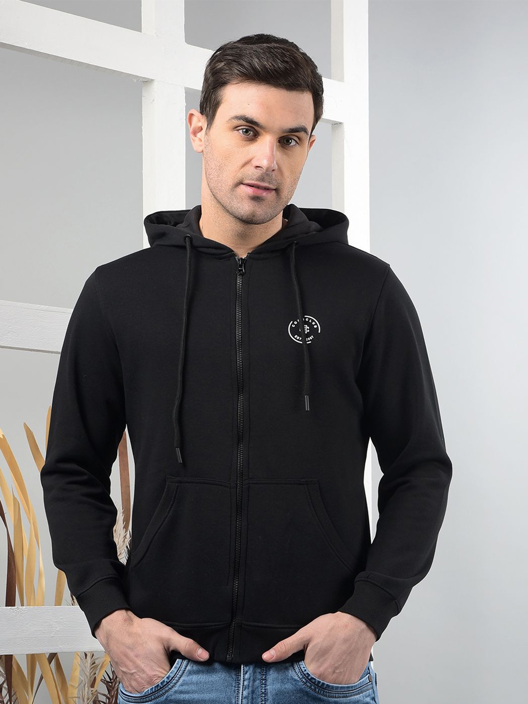 

COBB Men Cotton Hooded Sweatshirt, Black