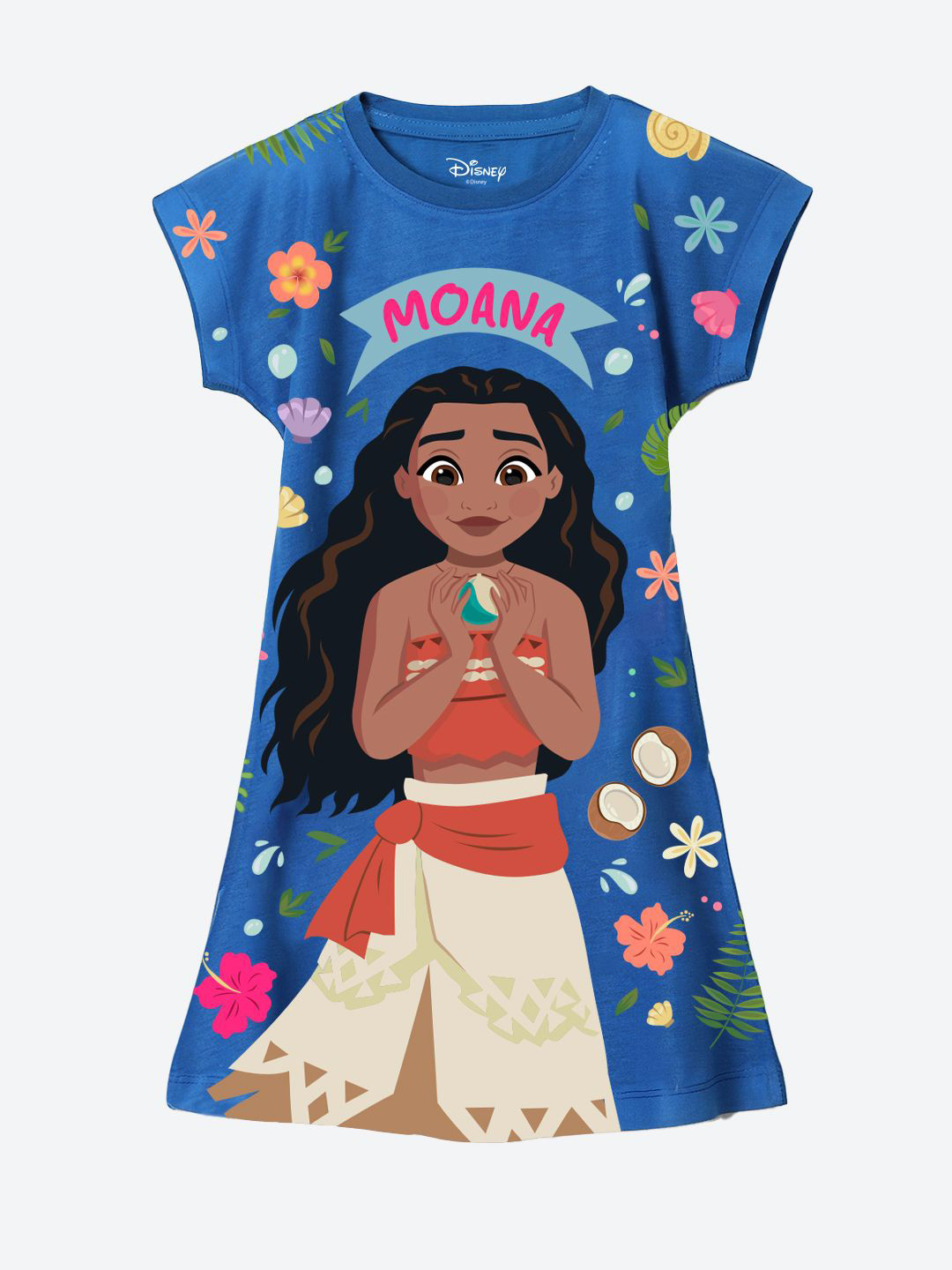 

YK Disney Girls Printed A-Line Dress, Blue