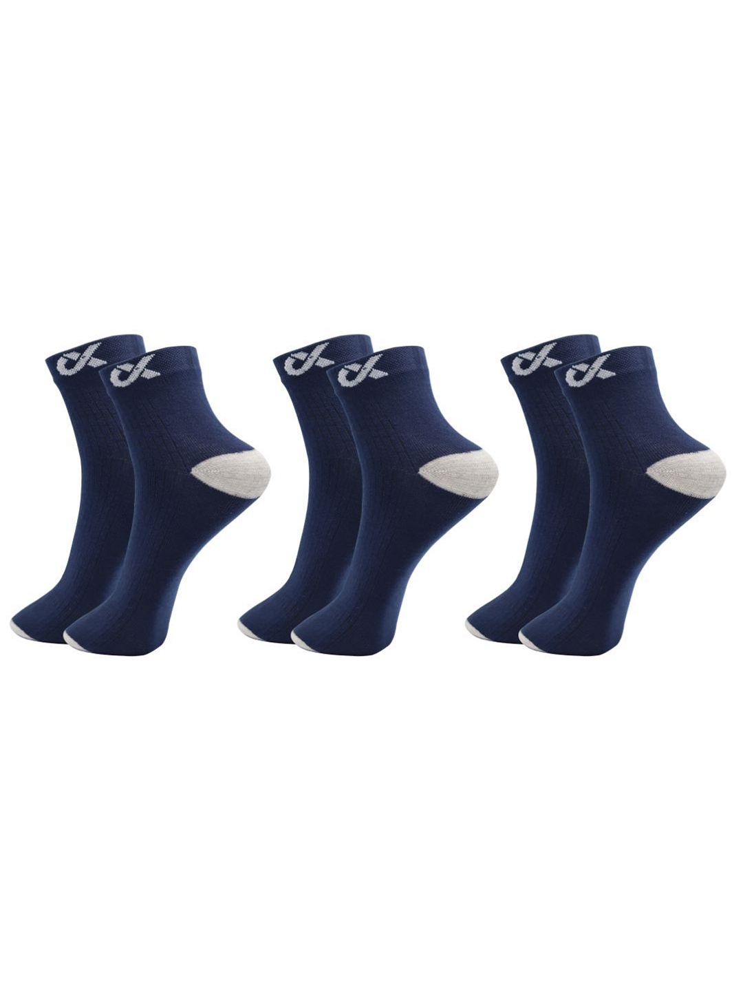 

Xjarvis Unisex Pack Of 3 Ankle-Length Socks, Navy blue