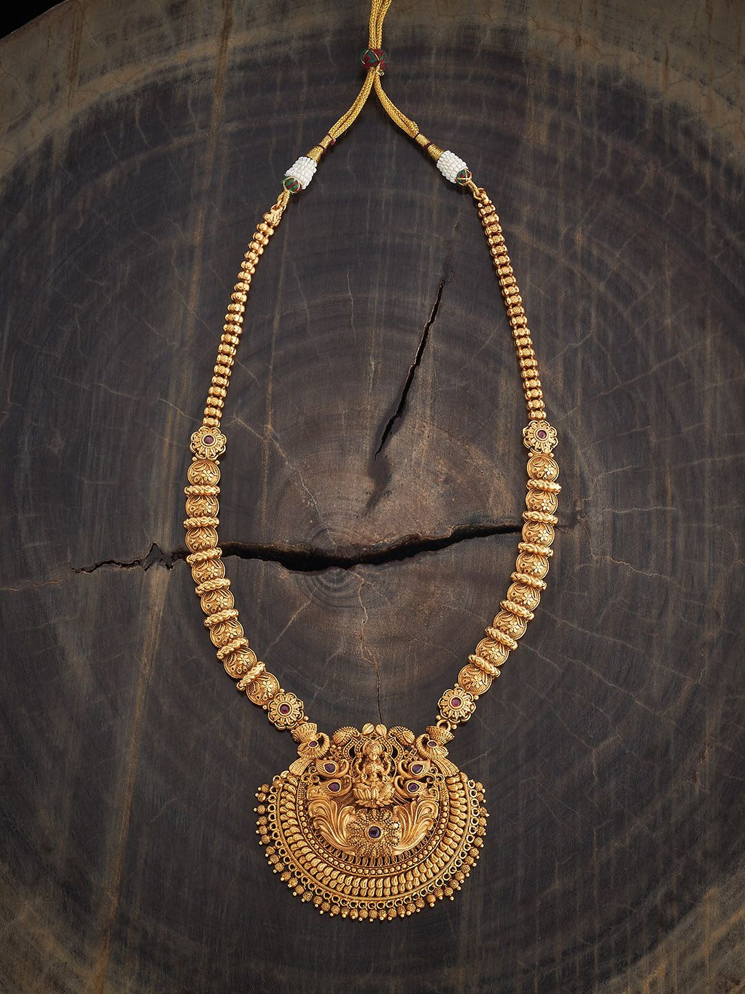 

Kushal's Fashion Jewellery Gold-Plated Stone Studded Antique Necklace