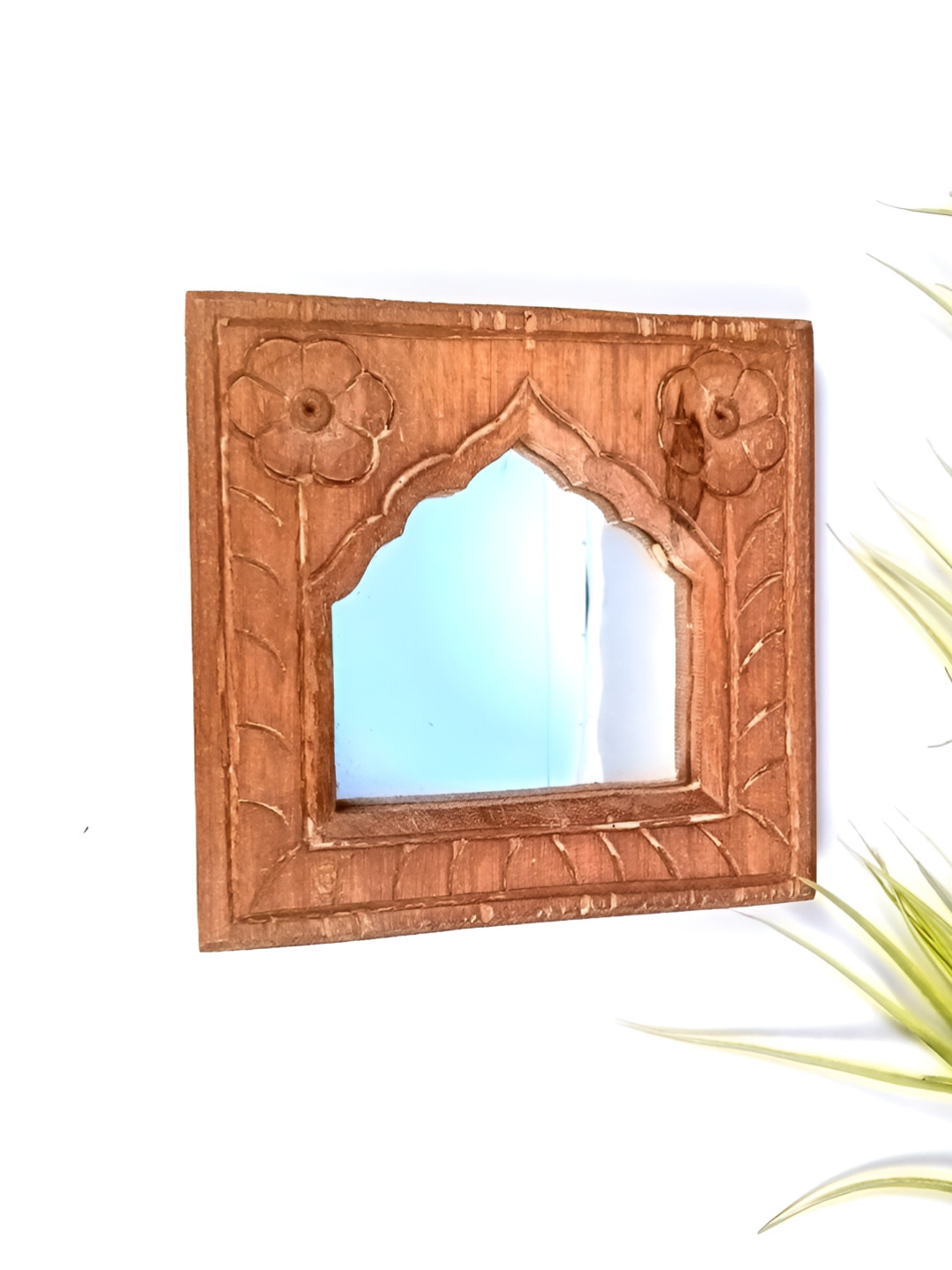 

apka mart Brown Wooden Wall Hanging Jharoka Mirror