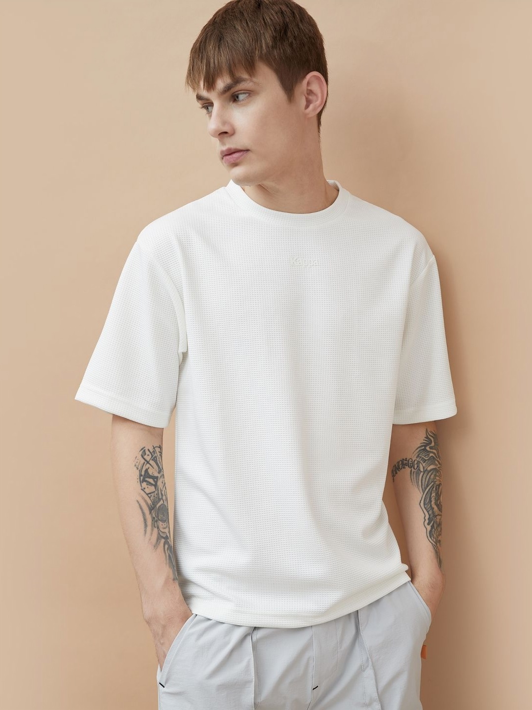 

Kappa Men Typography Cut Outs T-shirt, Off white