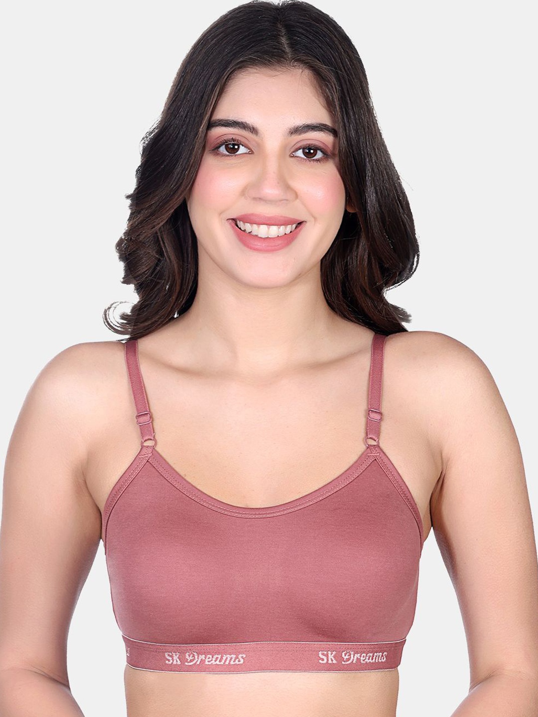 

SKDREAMS Full Coverage Workout Cotton Bra, Beige