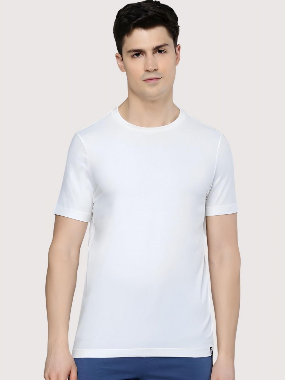 

Moda Rapido Men Graphic Printed Round Neck Cotton T-shirt, White