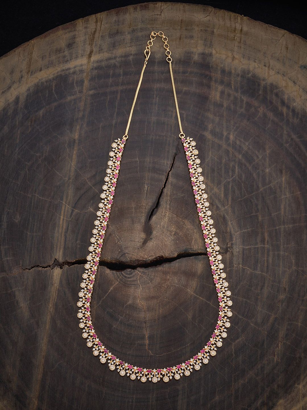 

Kushal's Fashion Jewellery Copper Ruby Gold-Plated Cubic-Zircon Necklace
