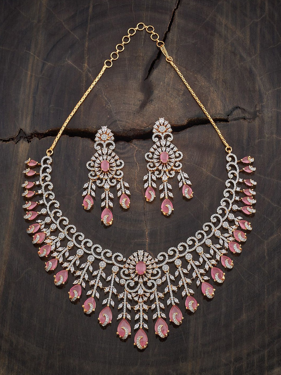 

Kushal's Fashion Jewellery Gold-Plated Cubic Zirconia-Studded Jewellery Set