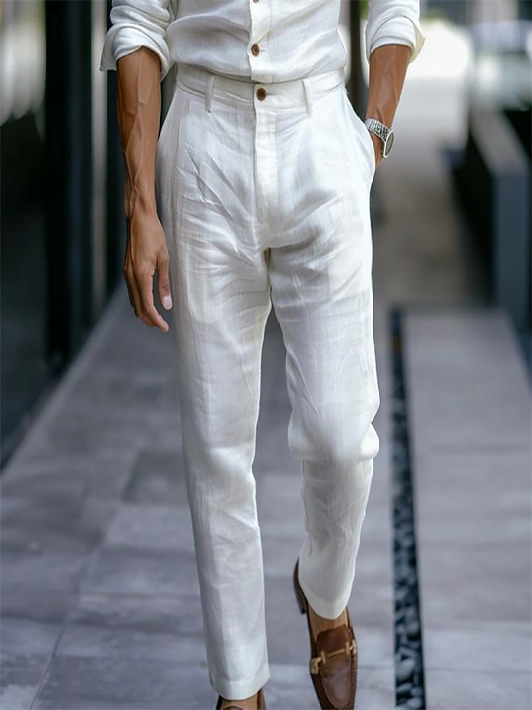 

StyleCast x Revolte Men Regular Fit Mid-Rise Formal Trousers, White