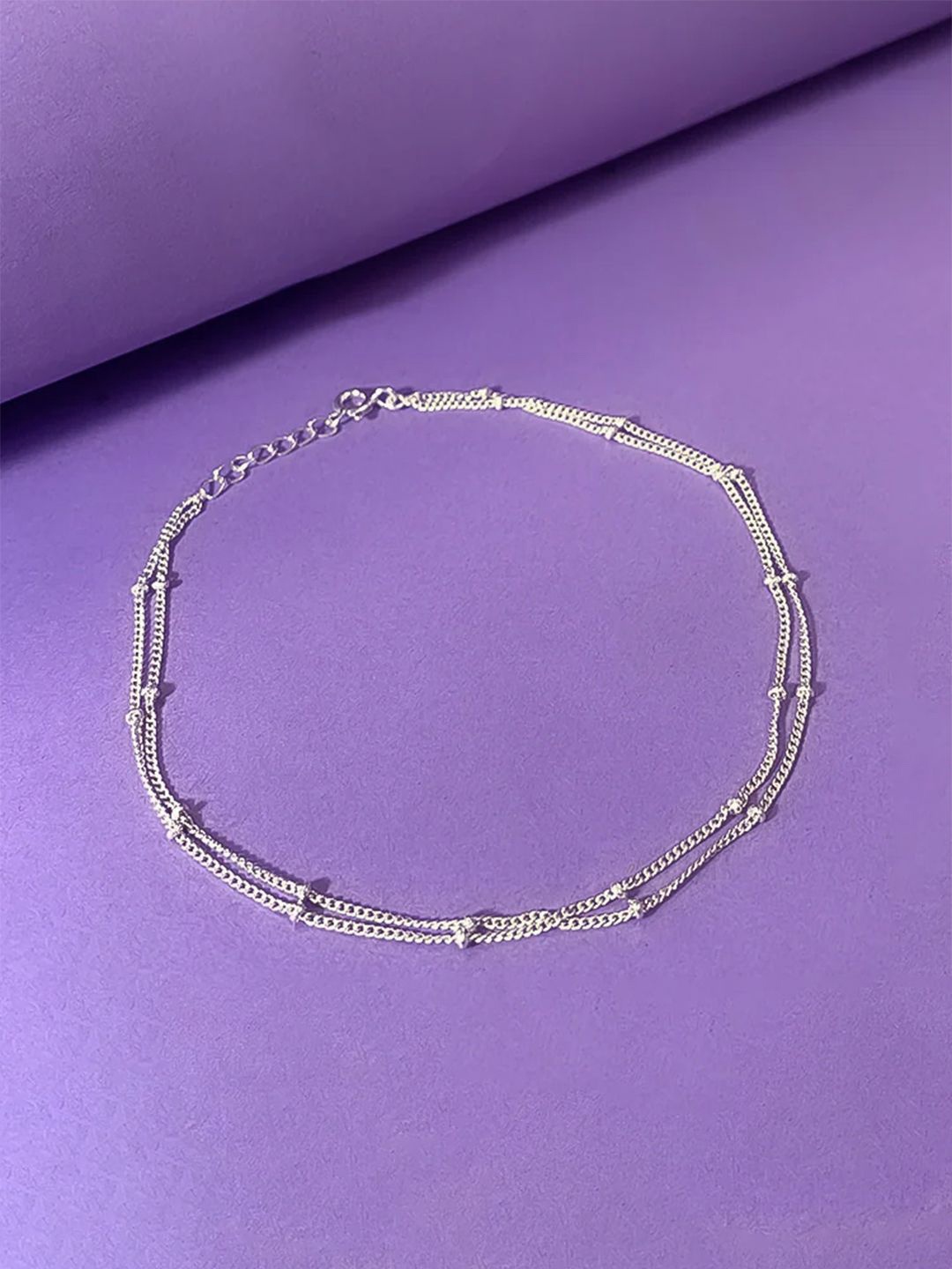 

Unniyarcha Two Line Chain 92.5 Silver Anklet