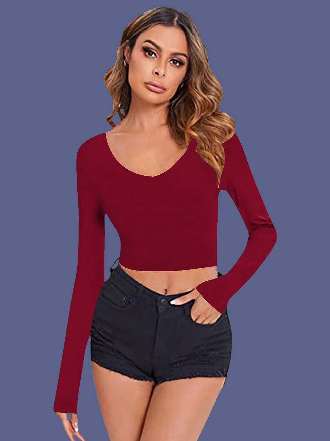 

Dream Beauty Fashion Crop Top, Maroon