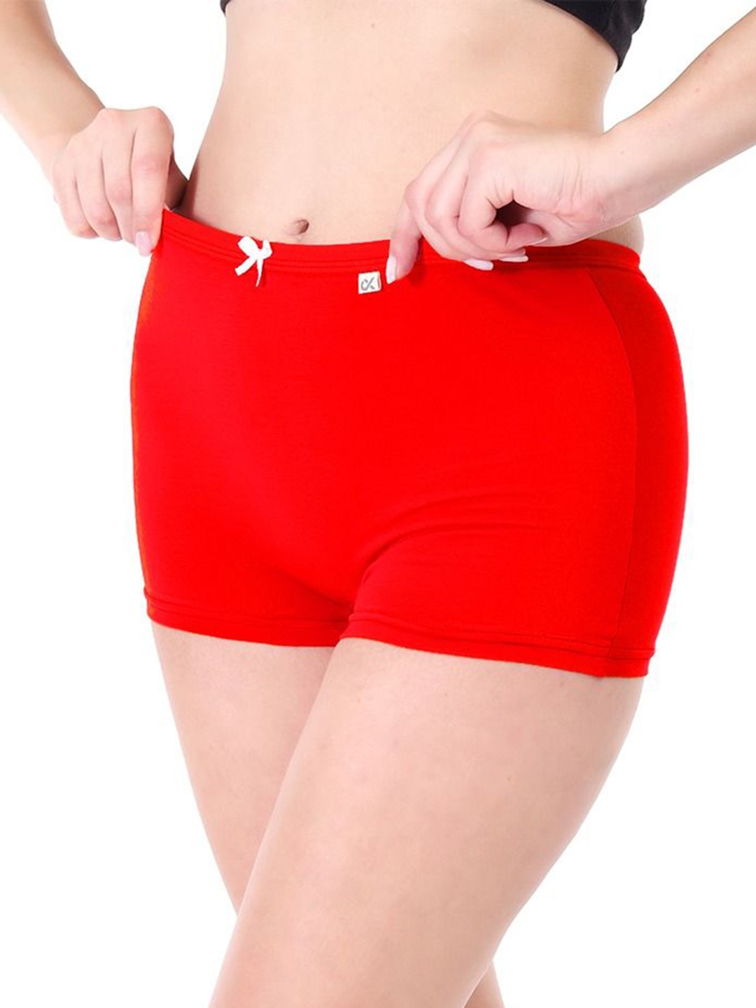 

Xjarvis High Coverage Super Combed Stretch Mid Waist Boy Shorts Briefs XJ-01-LB-PL-R-1-S, Red