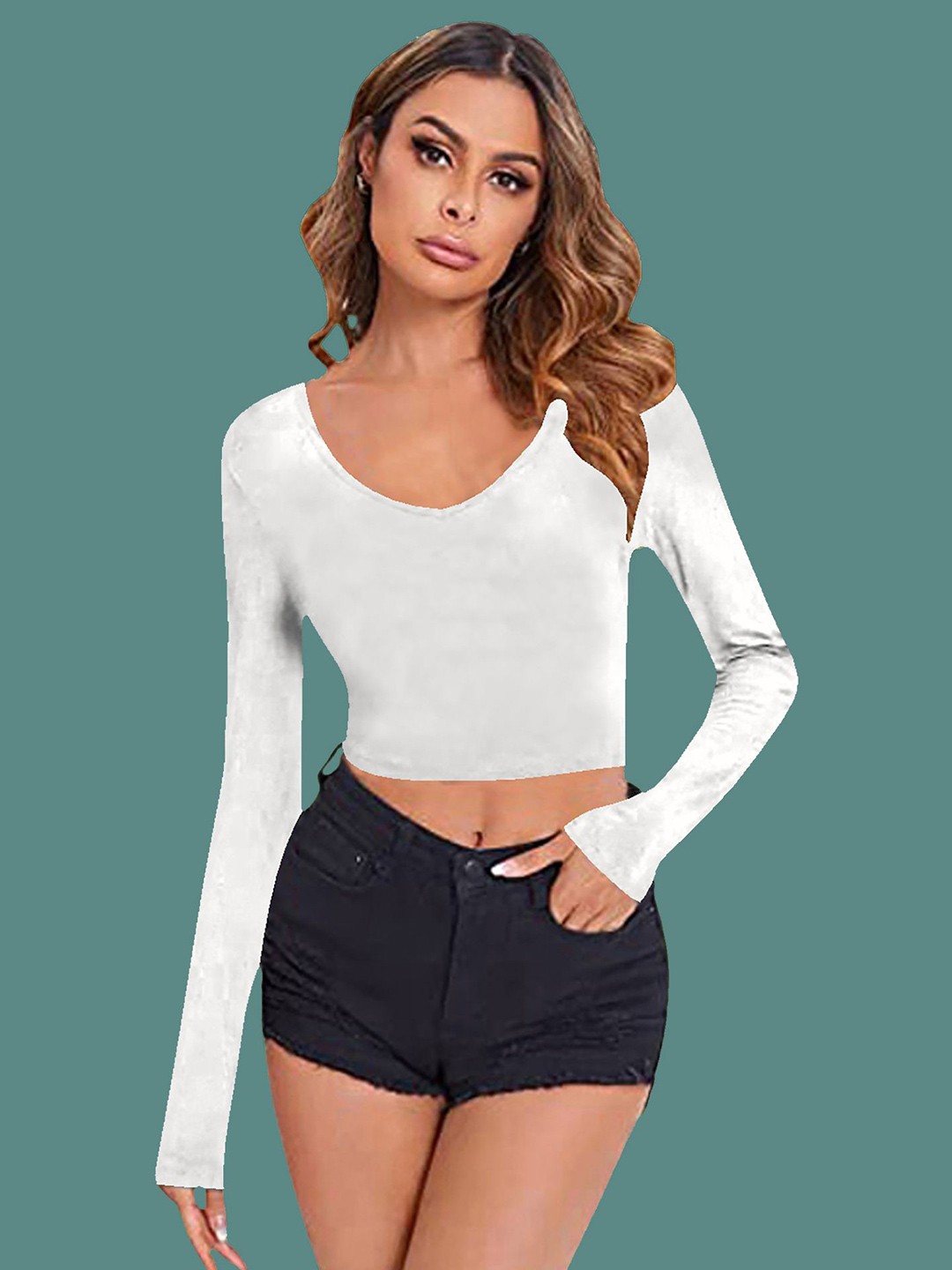

Dream Beauty Fashion Fitted Crop Top, White