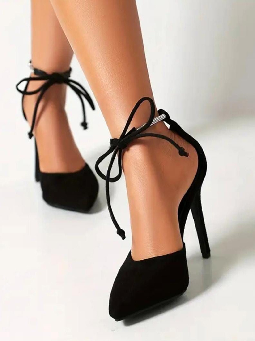 

LUXY SHOE Women Synthetic Pointed Toe Backstrap Stiletto Pumps, Black