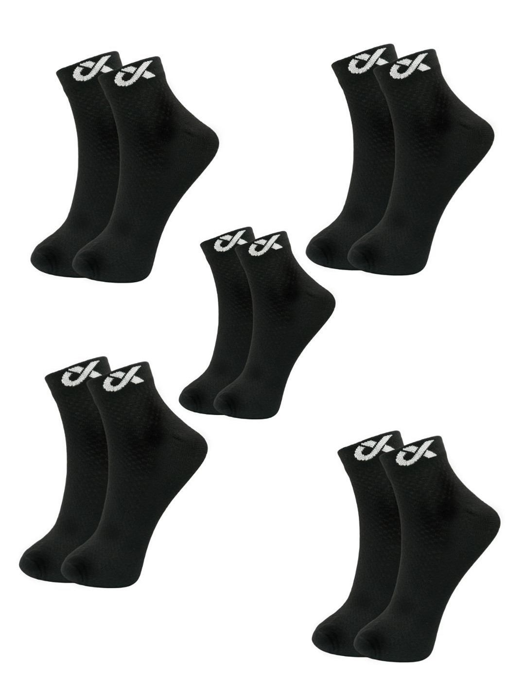 

Xjarvis Pack Of 5 Ankle-Length Socks, Black