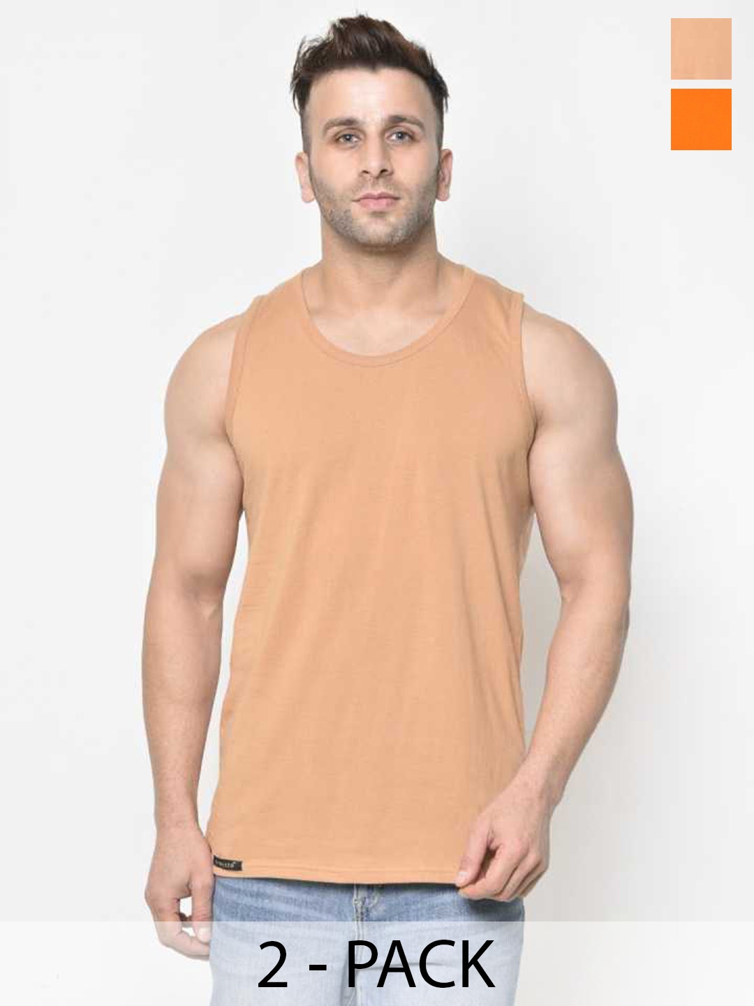 

Woostro Pack Of 2 Pure Combed Cotton Gym Vests RS26 COMBO (RUST) (ORANGE)