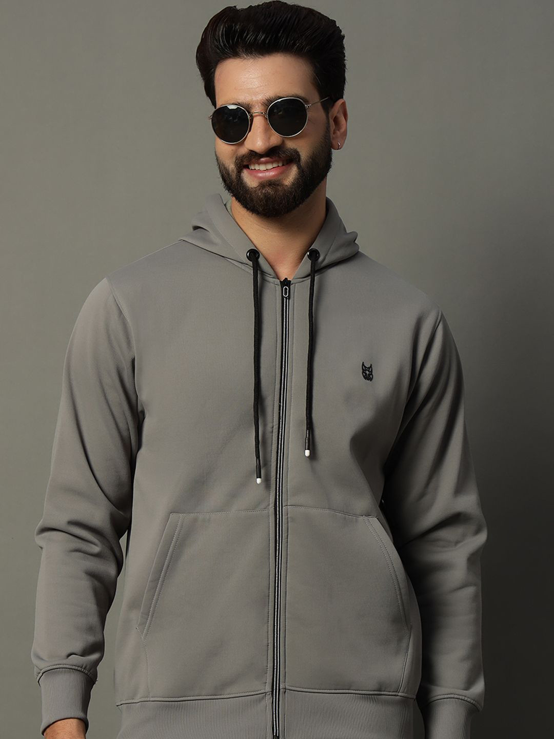 

STELVIN Men Hooded Sweatshirt, Grey melange