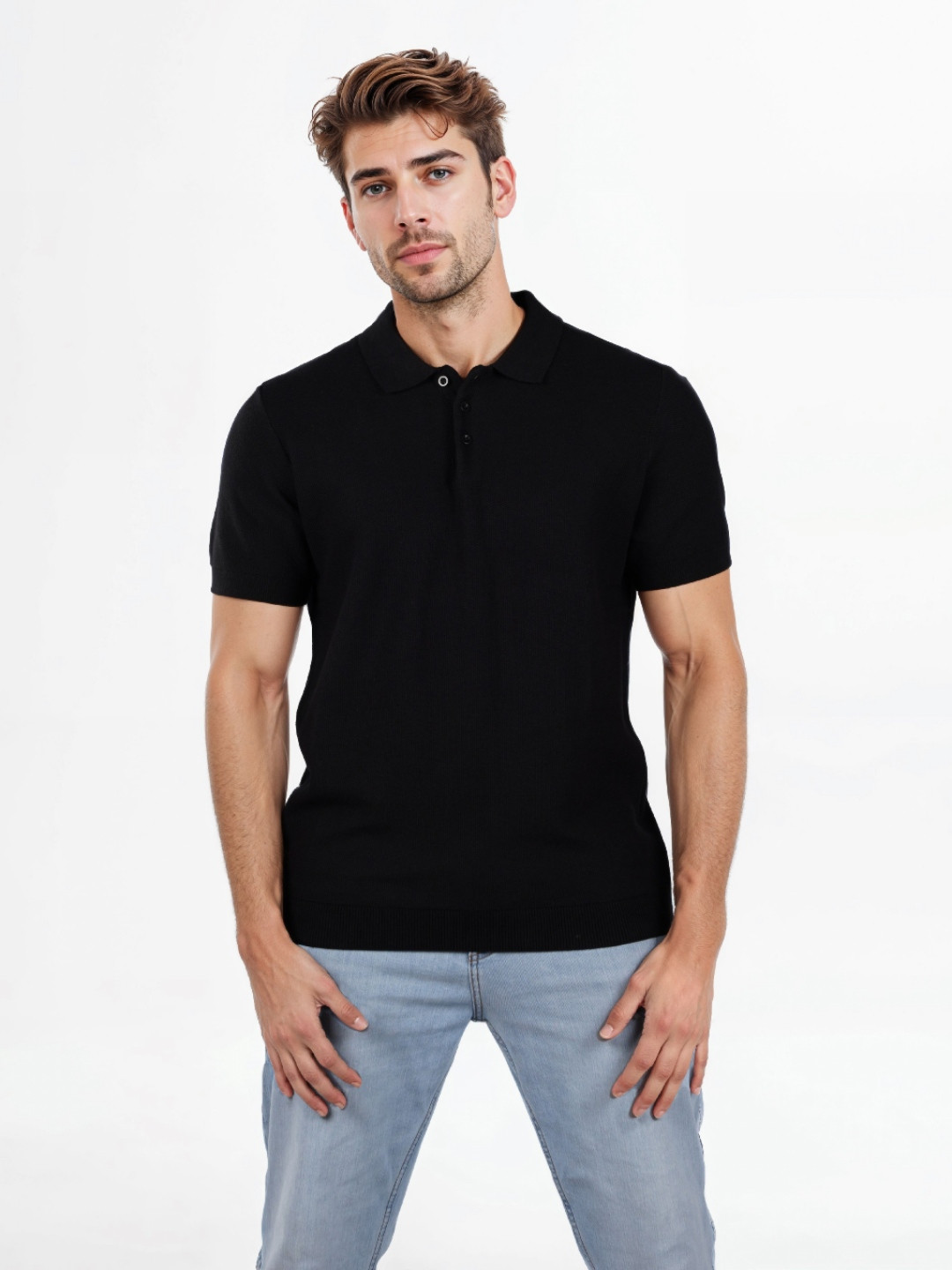 

Celio Men Solid Polo Collar Cotton T-shirt, Black