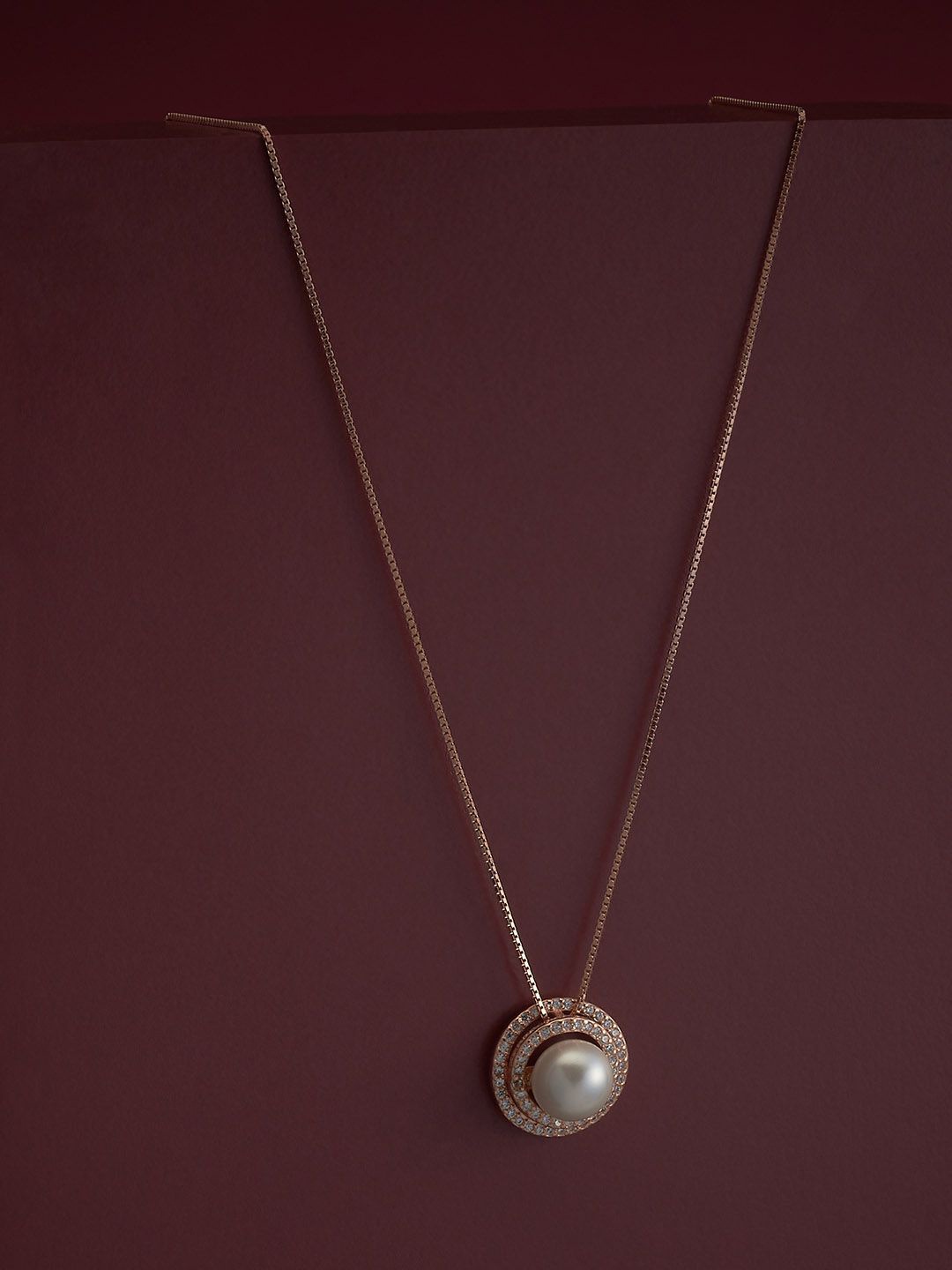 

Kushal's Fashion Jewellery 92.5 Sterling Silver Rose-Gold-Plated Necklace