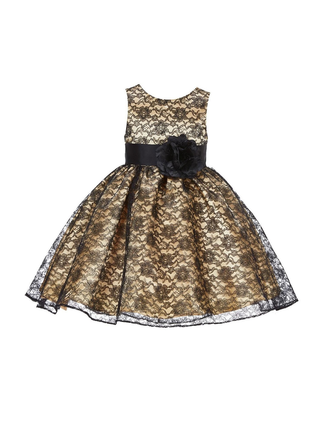 

Wow Princess Girl Lace A-Line Dress, Gold