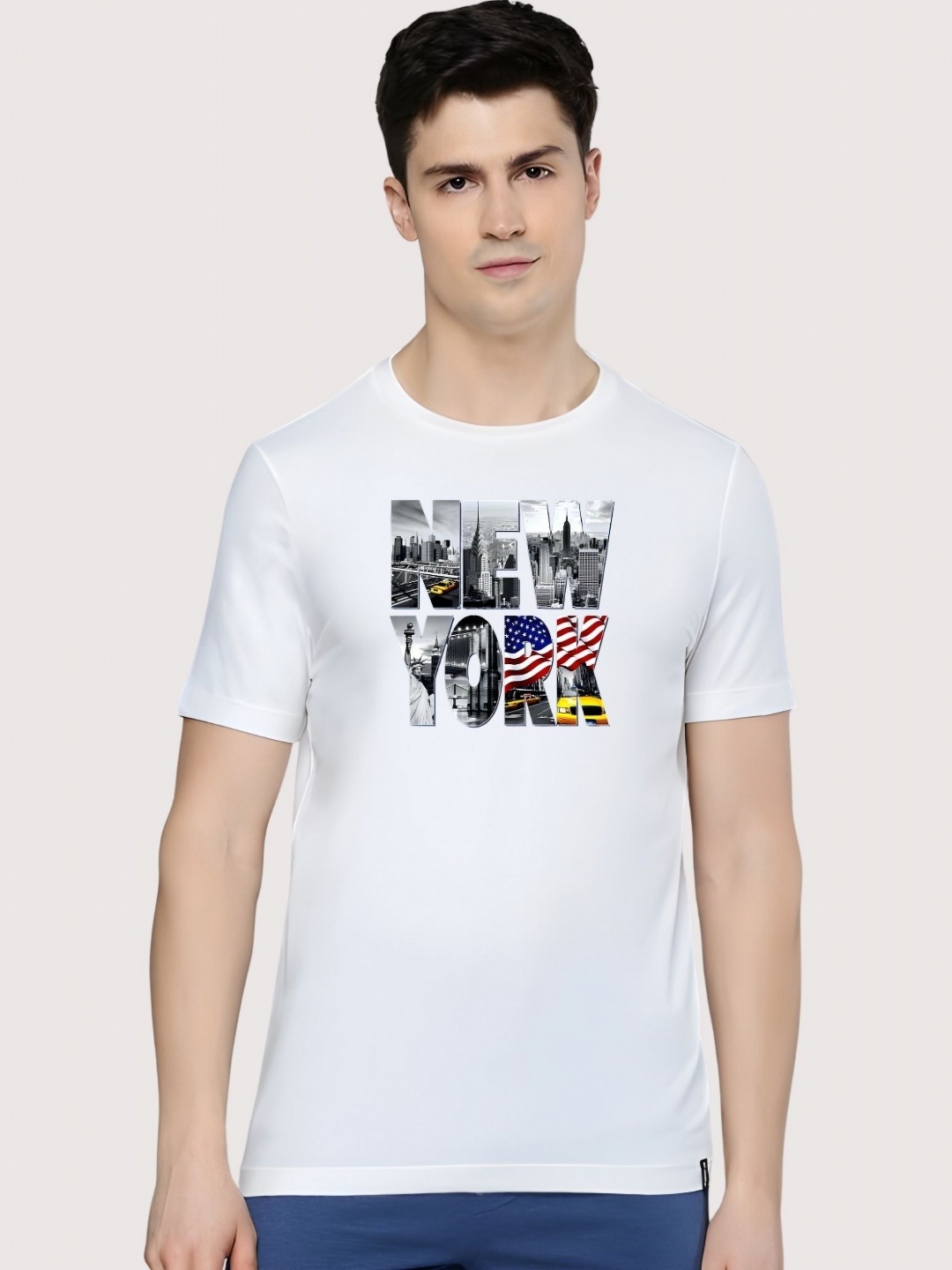 

Moda Rapido Men Drop-Shoulder Sleeves T-shirt, White