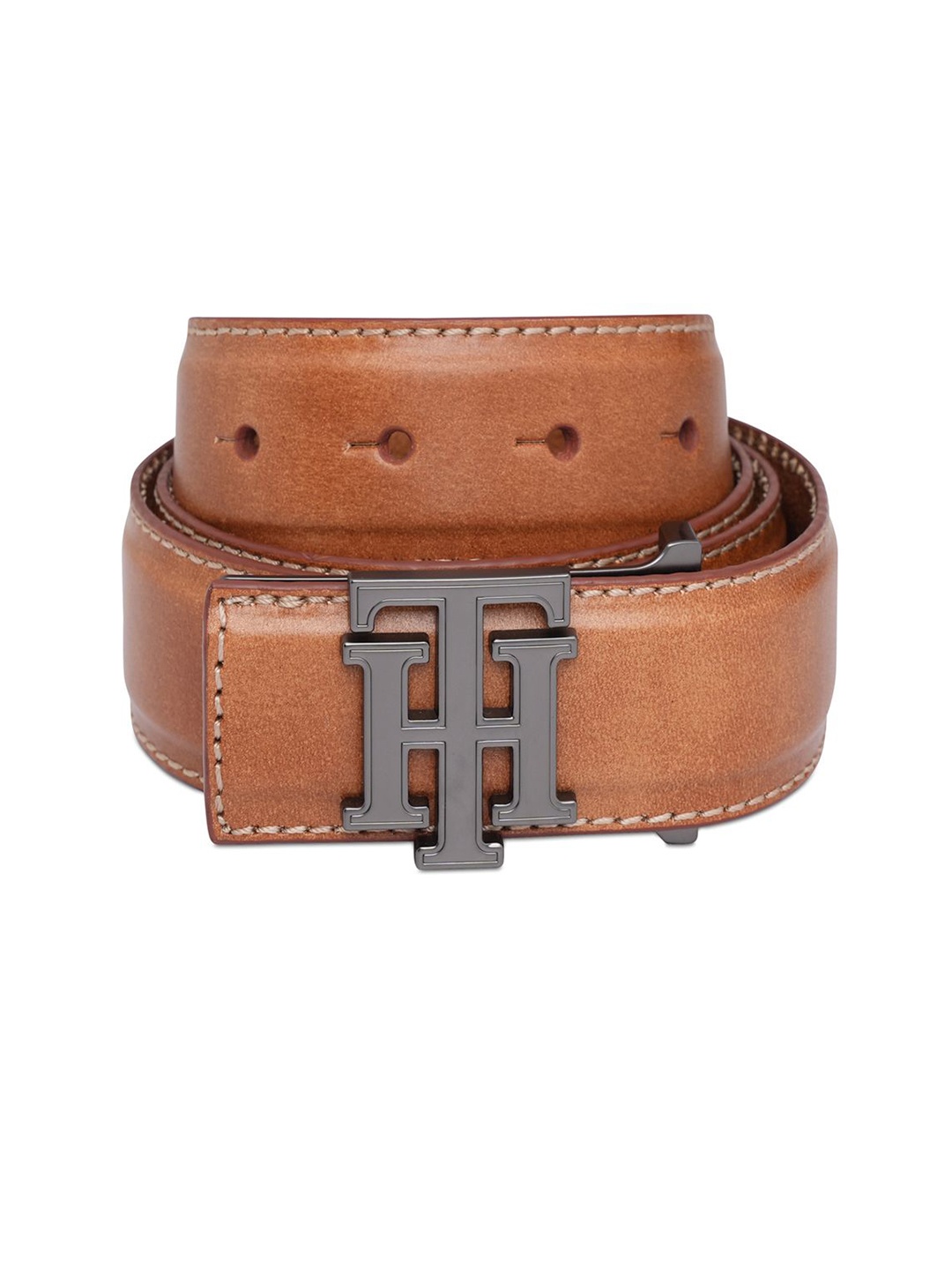 

Tommy Hilfiger Men Push Pin Leather Formal Belt, Brown