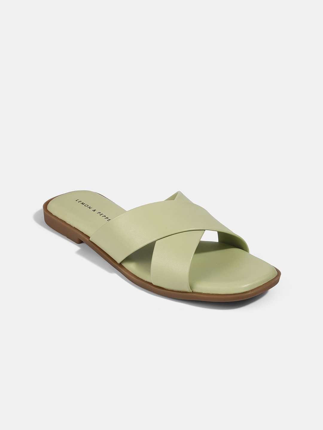 

LEMON & PEPPER Women Open Toe Flats, Sea green