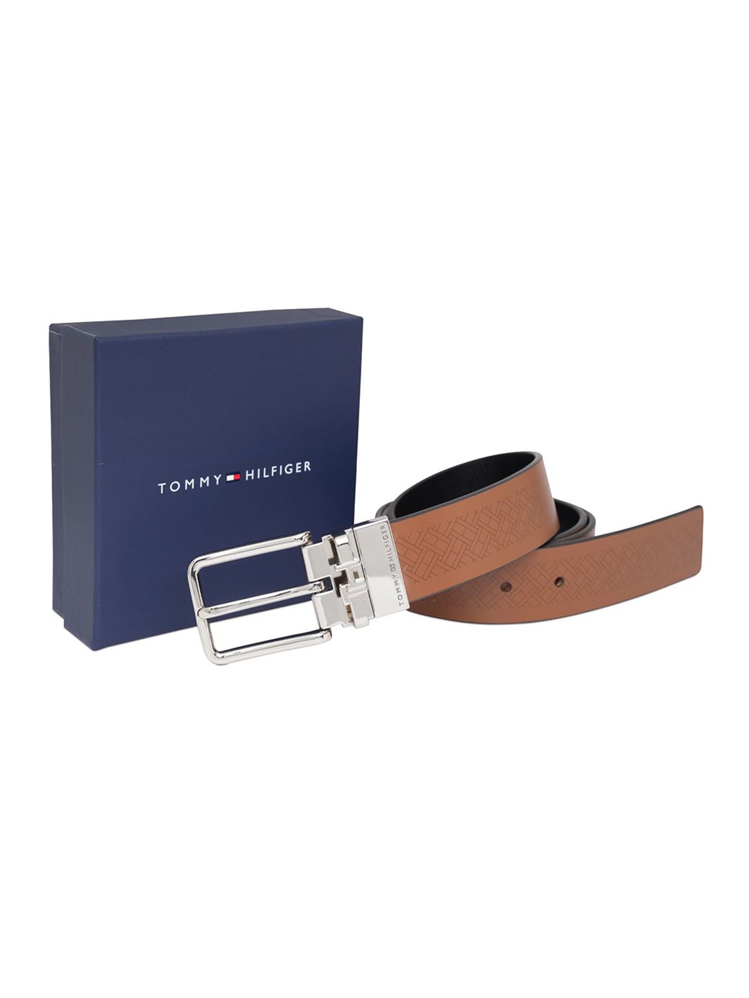 

Tommy Hilfiger Men Leather Reversible Formal Belt, Brown