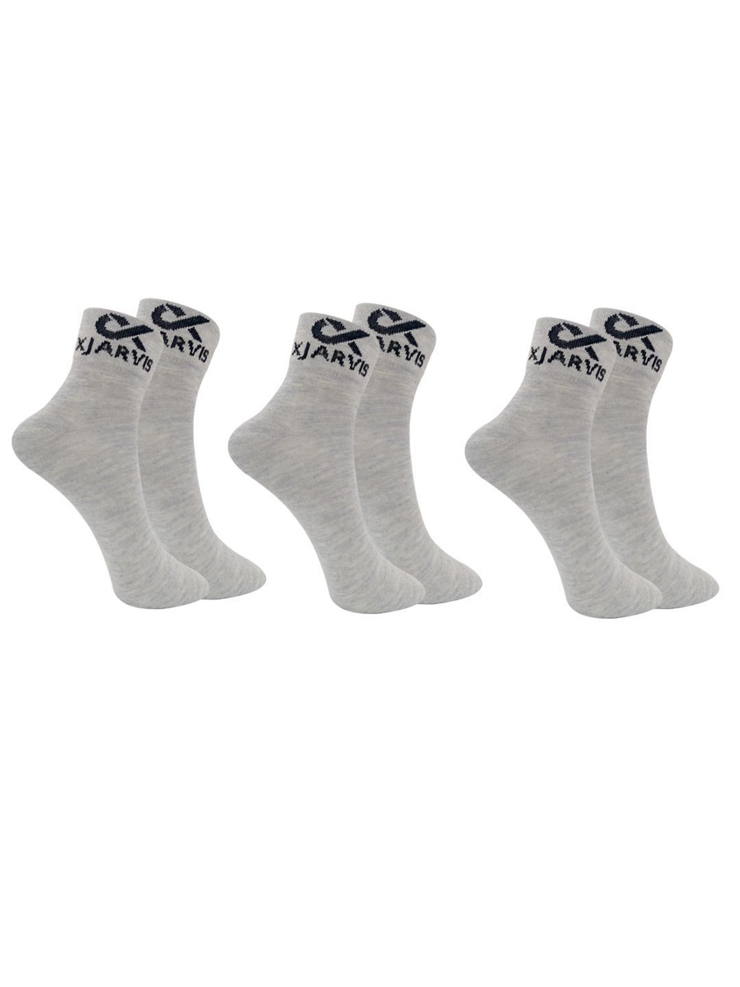 

Xjarvis Unisex Pack Of 3 Ankle-Length Socks, Grey