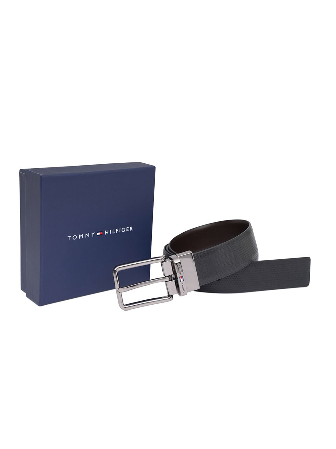 

Tommy Hilfiger Men Leather Reversible Formal Belt, Black