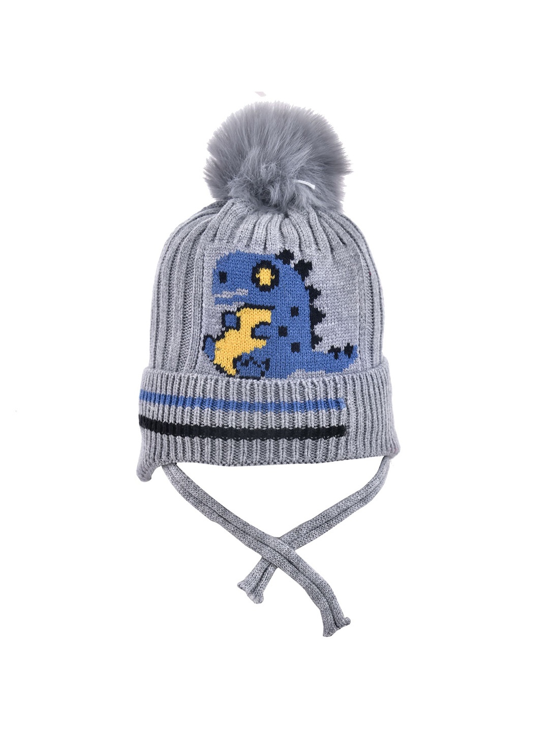

SHOP FRENZY Kids Printed Woollen Beanie, Grey