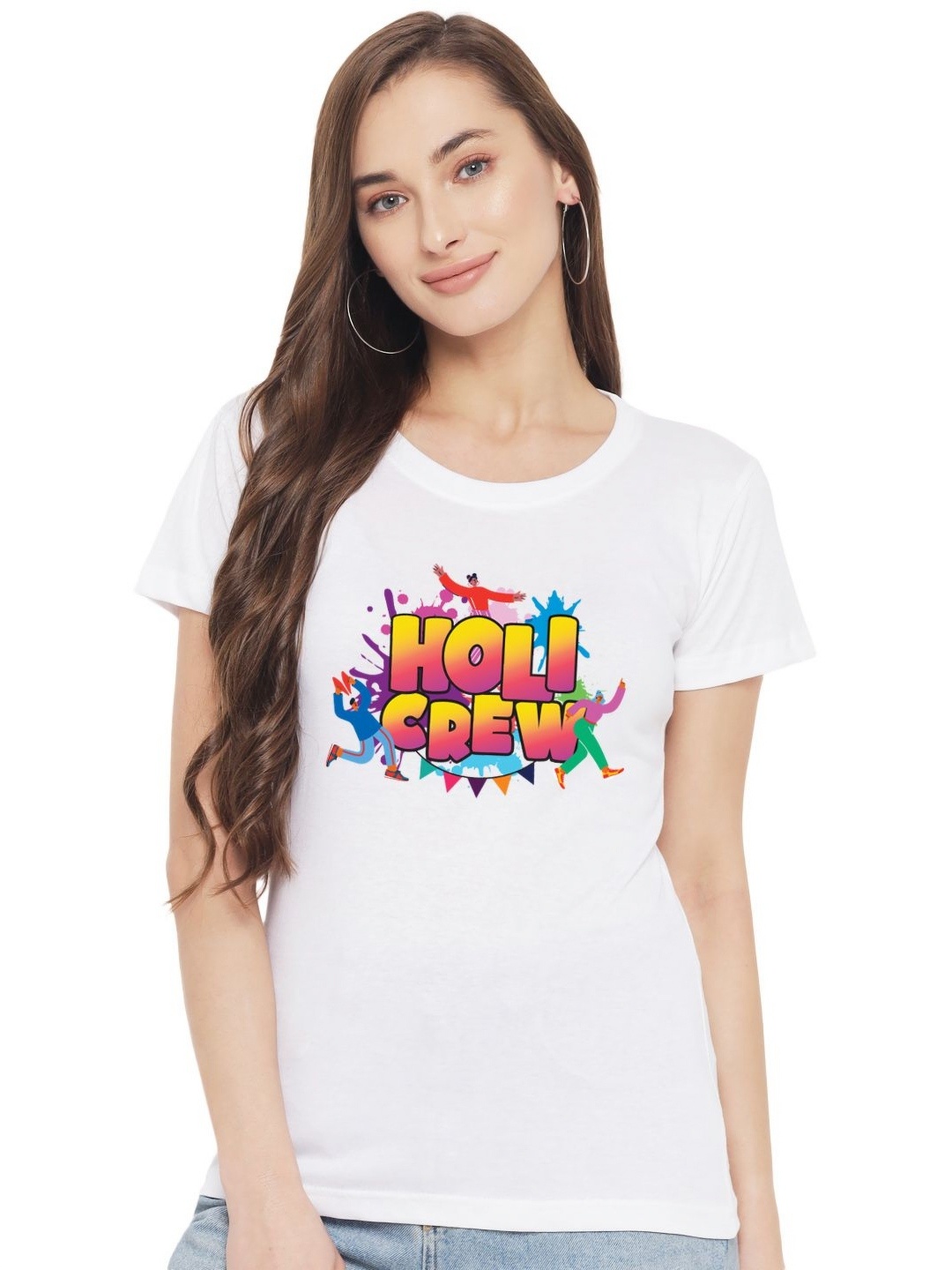 

FFLIRTYGO Women Graphic Printed Round Neck Cotton T-shirt, White